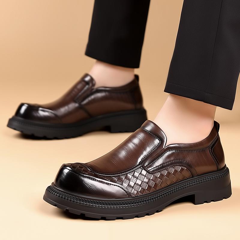 Slip On Business Men'S Leather Shoes Gentleman British Style Daily Office And Work Adult Luxury Shoes Black Classic