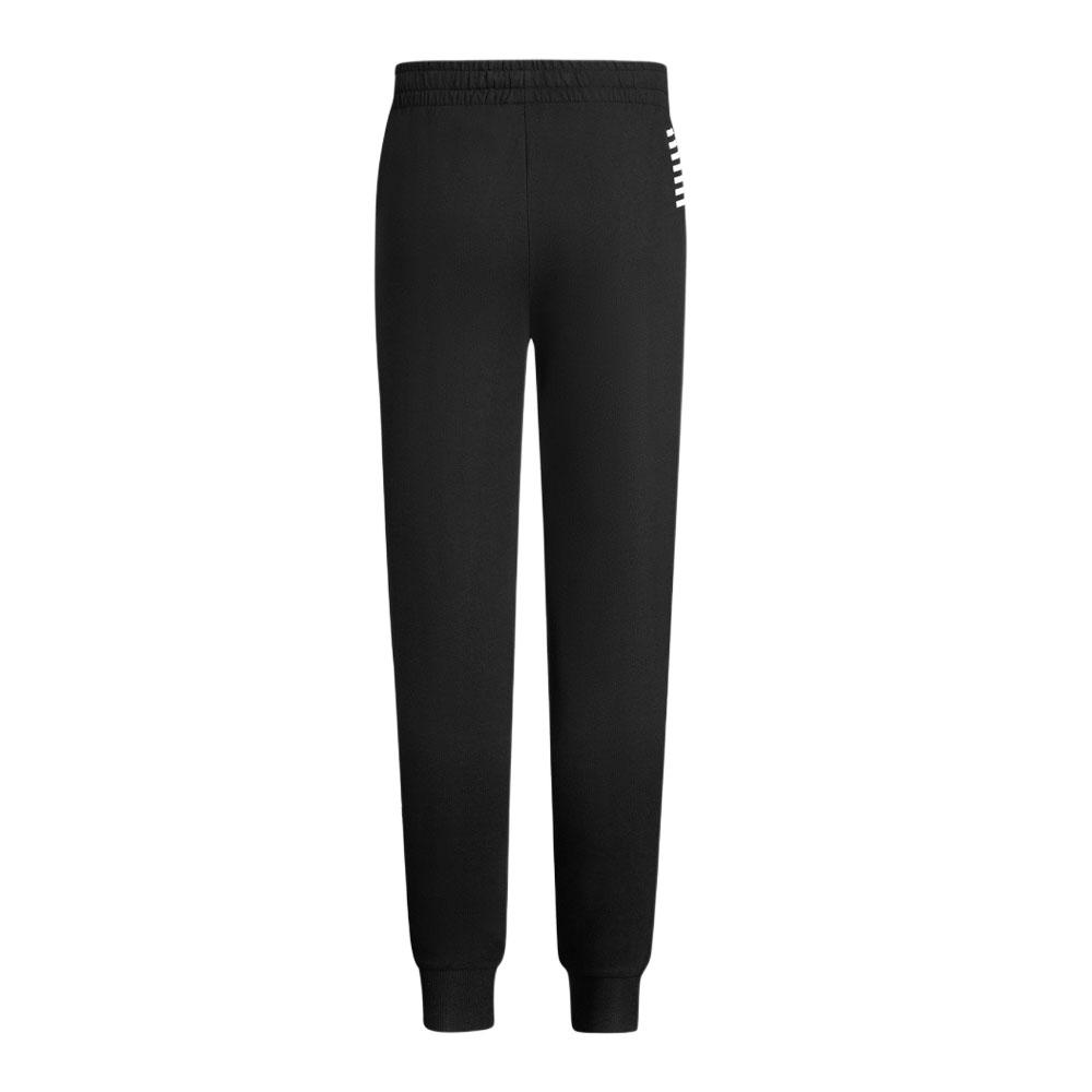 Emporio Armani EA7 FW24 Core Identity Series Solid Logo Print Cuffed Knit Joggers Men bottoms Black 8NPP66-PJVRZ-1200