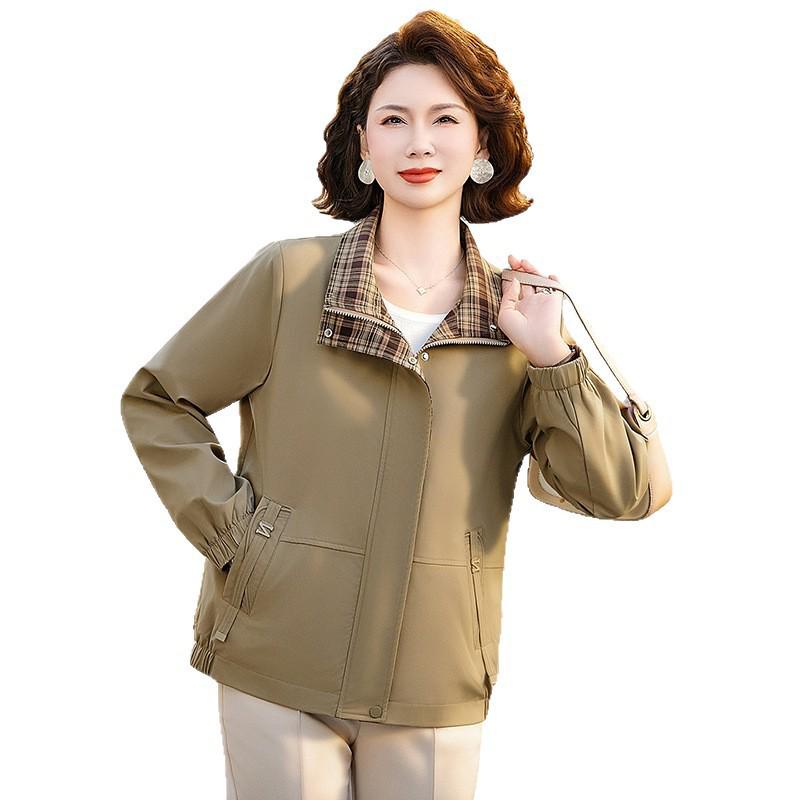Mother's 2026 Spring/Autumn Lapel Jacket for Middle-Aged & Elderly Women - Loose, Stylish Top