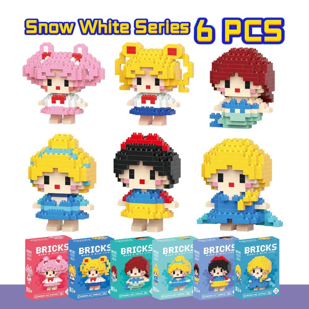 Anime Princess Building Blocks Stitch Mickey Mouse Mini Action Toy Figures Blocks Toys Bricks Assemble Toys Kids Gifts