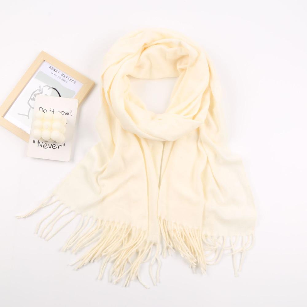 Winter Warm Solid Color Imitation Cashmere Scarf Long Thicken Neck Guard Shawl Comfortable Neck Warmer Wrap Women Girls