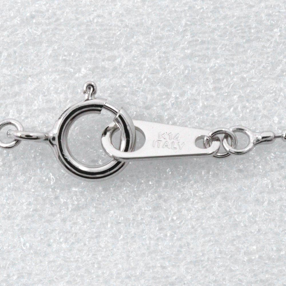 Heart Necklace 14 White Gold/diamond Heart 2.7g Women Used