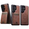 Wireless Charging Magnet Faux Leather Phone Case Card Holder Stand Smooth Surface Wallet 2-in-1 for Samsung Galaxy S26 Ultra S25