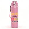 1PC January Birthday Confetti Text 750ml Color Plastic Sports Water Bottle Leakproof Flip Straw Lid Suitable for Sports Office Home Use