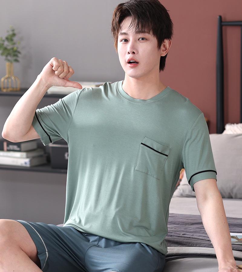 Men's Summer Modal Short-Sleeve Pajama Top - Casual and Lightweight Homewear