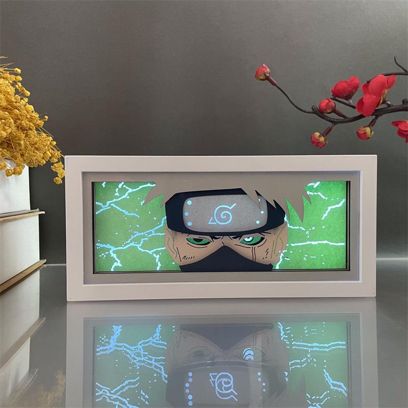 Naruto Anime Paper Carving Lamp: Desktop Ornament & Photo Frame Figurine
