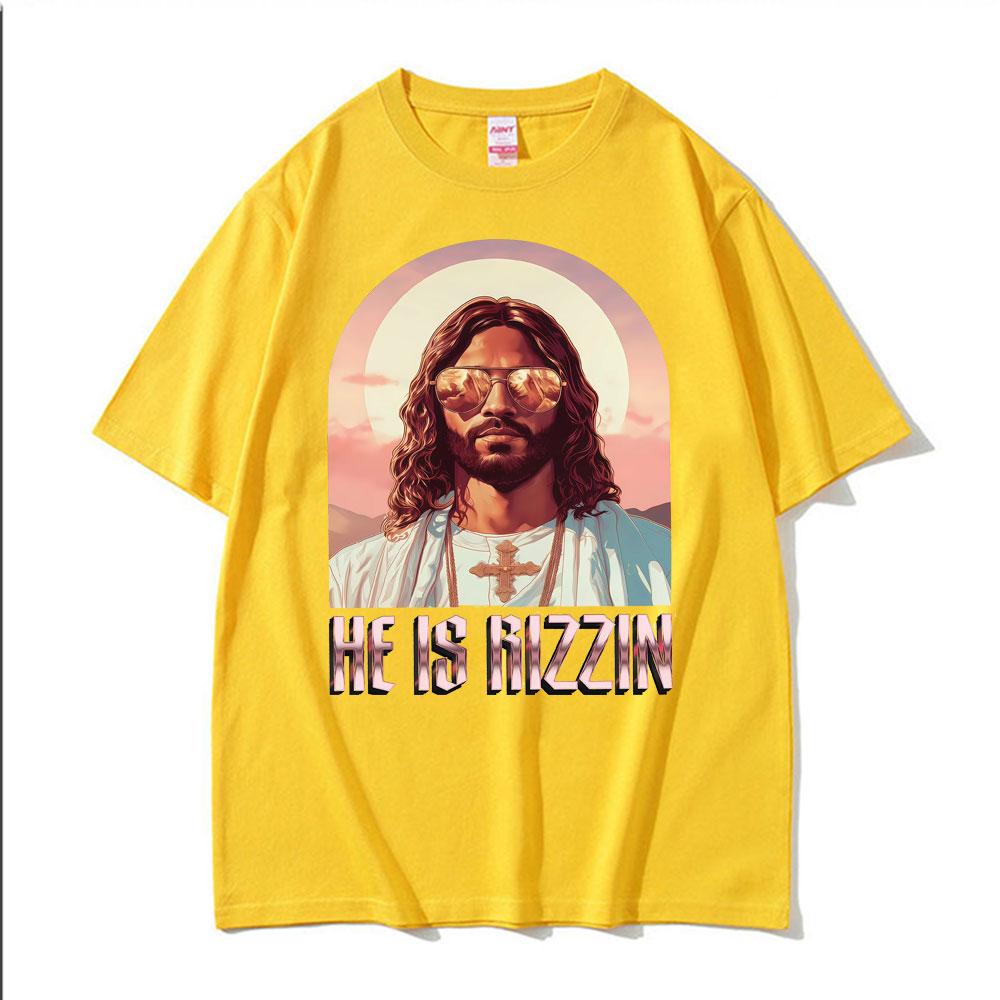 He Ls Rizzin Ježíš Rap Velikonoční Ježíš Tričko Pánské Oblečení Hip Hop Humor Styl Tričko Topy Unisex Pohodlí 100% Bavlna Trička