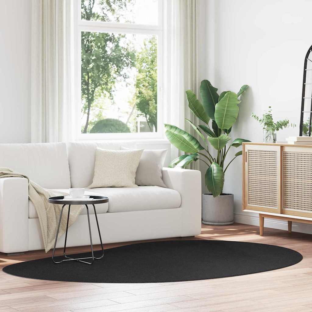 Area Rug HUARTE Black 160 X 230 Cm Polyester