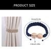 2Pack Wood Magnetic Curtain Tiebacks Simple Rope Curtain Holdbacks for Drapes Handmade