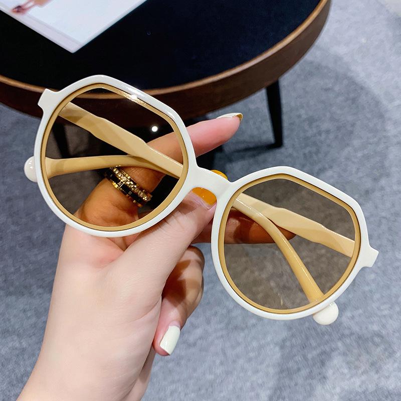 New Fashion Style All-match Trend Sunglasses Personalized Round Frame Sunglasses Trend Candy Color Big Frame Sunglasses