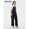 FUSION Women's Summer Casual Woven Overalls