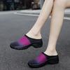 Women's Backless Walking Sneakers Summer Slip-on Mule Shoes Closed Toe Slippers Height Increase Comfort Casual Traveltime Mule