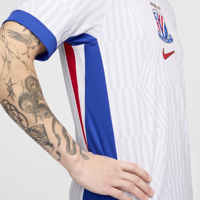 New Nike Dri-Fit Soccer Jerseys Men's White/Campus Royal Blue/University Red HM6161-100