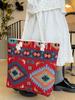 Mandala Canvas Shoulder Bag With Embroidery For Daily Use