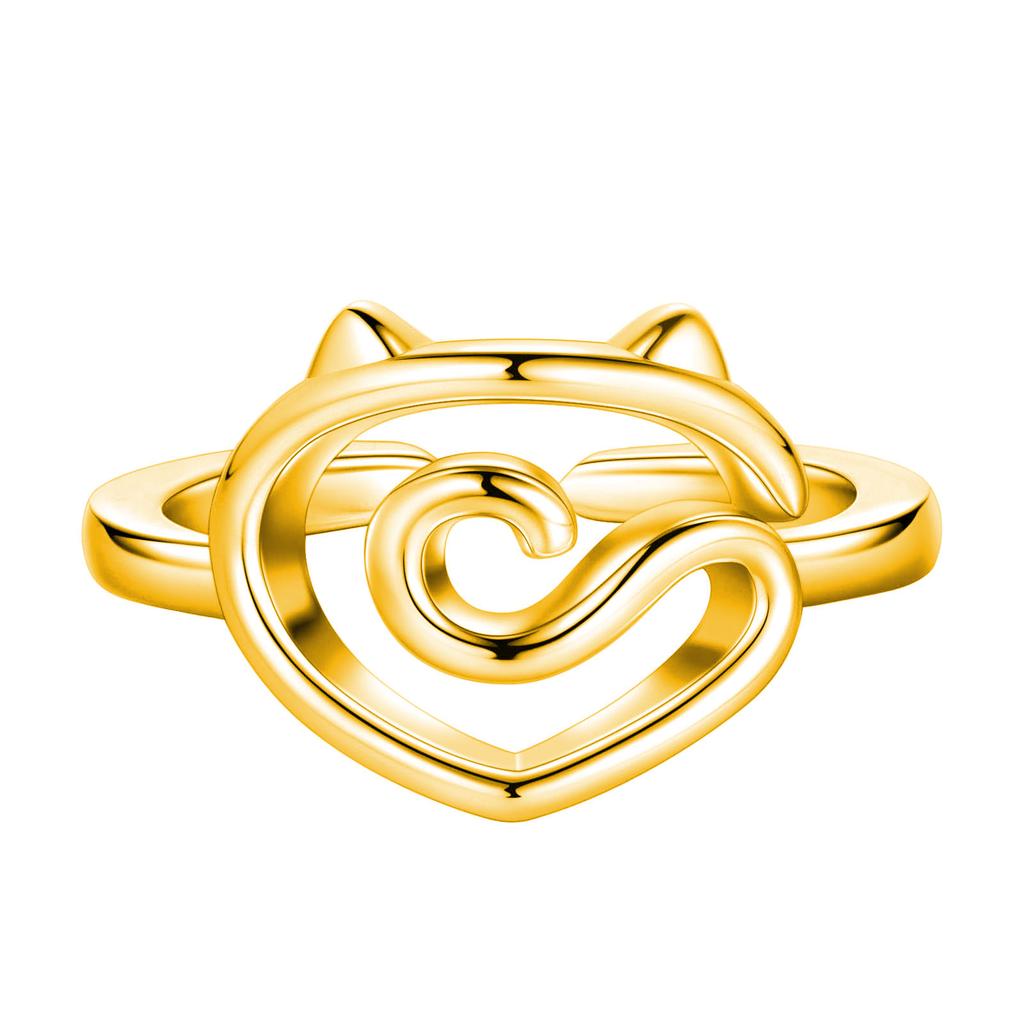 Cat Crochet Loop Rings Metal Yarn Guide Rings Fashionable Jewelry Finger Holder Fashionable Ornament for Craft Lovers