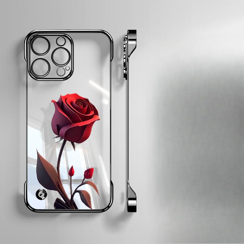

Кронштейн с красной розой Подходит для Apple 16 Прозрачный чехол для мобильного телефона Xiaomi 15pro Гальваническое покрытие Безрамочный 13 Продвинутый 14 Redmi K40/K40 Pro