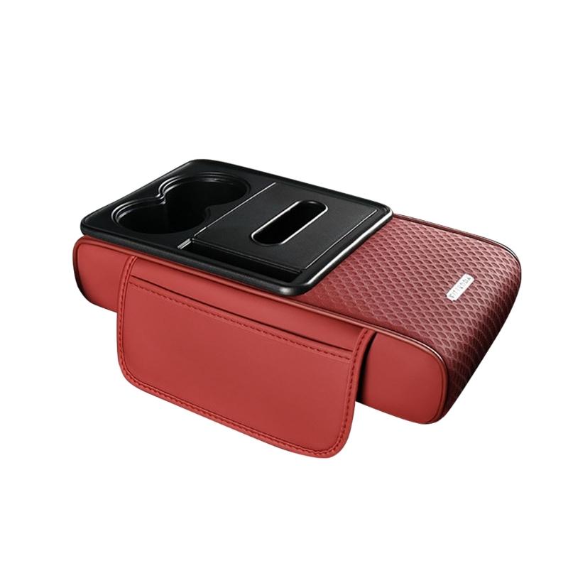 Car Armrest Cover Featuring Installation Elastic Straps No Removal Needed for Secure Fit in Vehicles