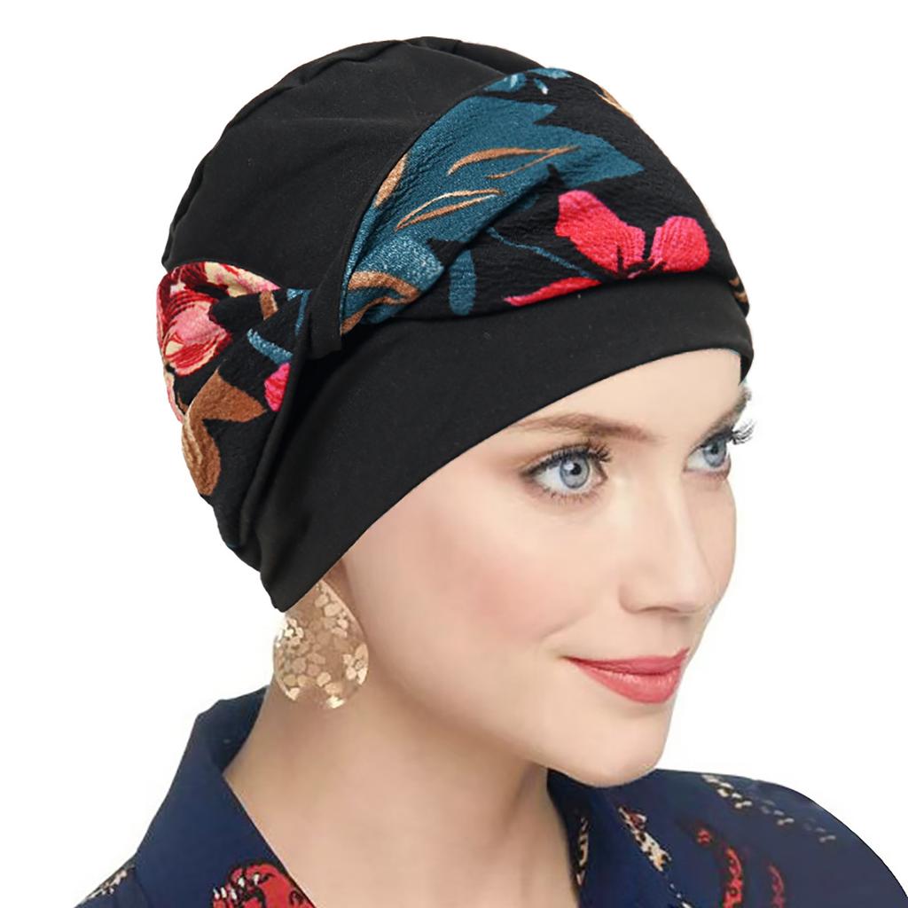 Women's Printed Turban Hat, Knotted Headwrap for Daily Use