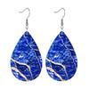 2 Pairs Vibrant Marbled Pattern PU Leather Earrings Fashion Earrings Holiday Gifts for Friends Party Fashion Accessories