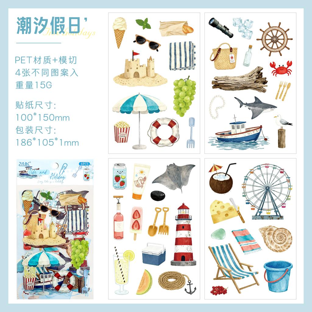 4/24sheets Creative Life Small Items Die Cutting PET Stickers DIY Diary Scrapbooking Materials Cute Stationery Stickers