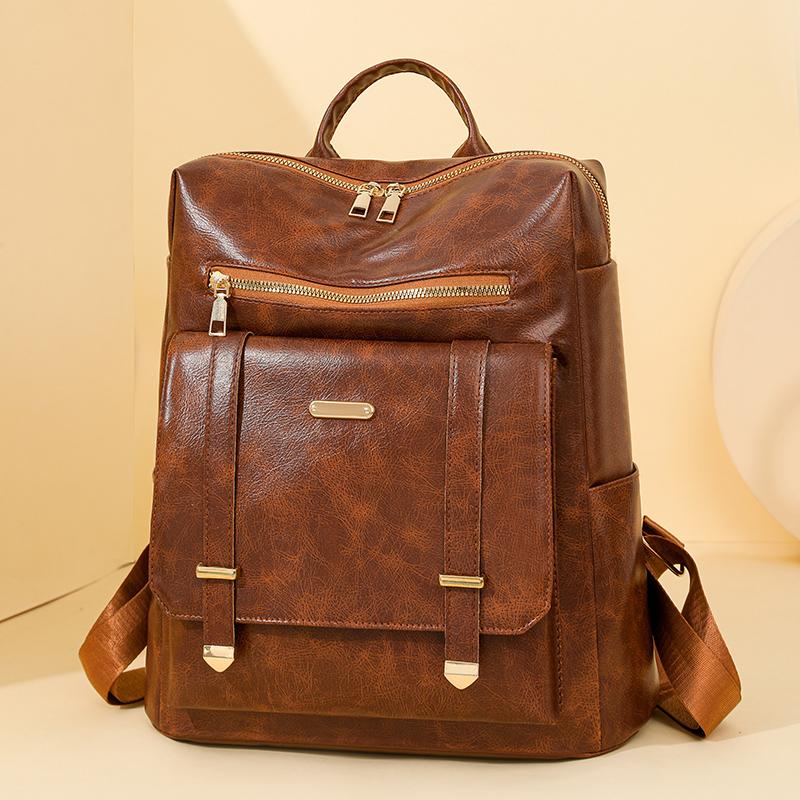 PU Rucksack Retro Großer Fassungsvermögen Rucksack Damen Reisetasche