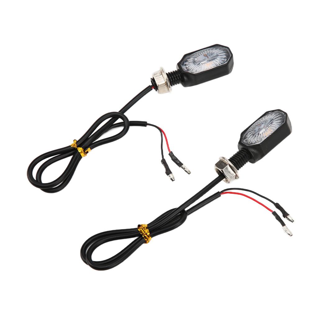 2 Pcs Universal Motorcycle Turn Signal Lights 12V Steering Lamp Mini Oval Lamp for ATV Scooter