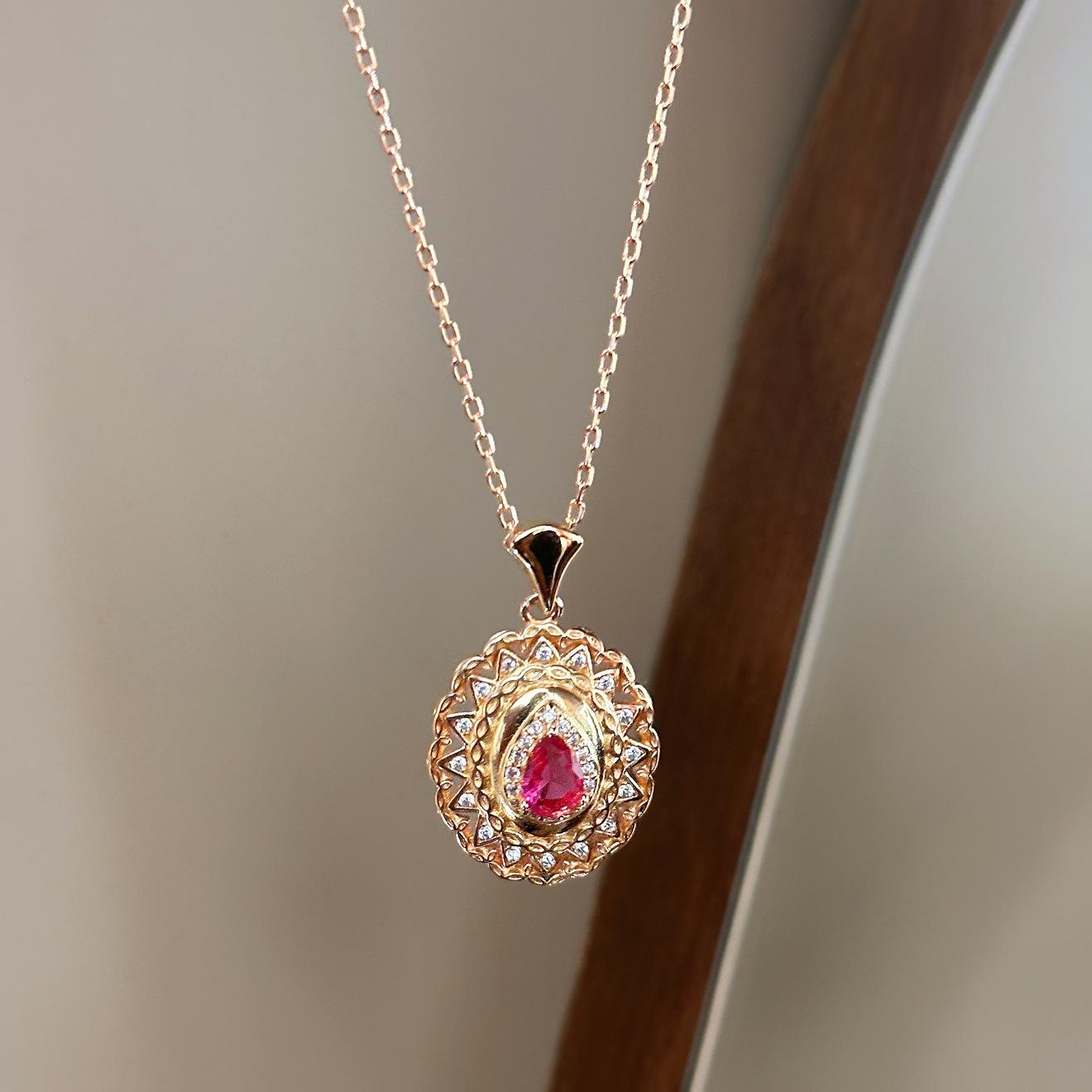 Взрывной средневековый дворцовый стиль полый кулон в виде капли воды с подсолнухом, цепочка на ключицу