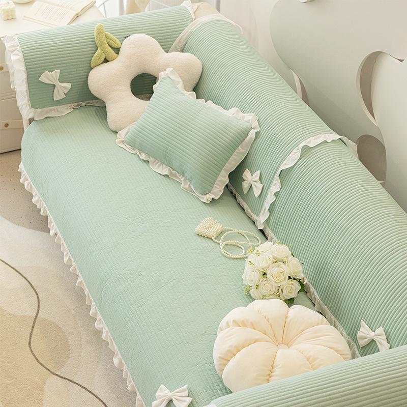 Girly Cotton Sofa Cushion, All-season Universal Non-slip Cushion, New Sofa Cover, Full Cover Cloth