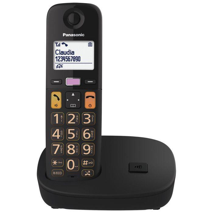 Téléphone sans Fil - PANASONIC - KX-TGU112EXB - Écran LCD - Grosses Touches - Répondeur Intégré