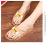 Women's Non-Slip Crystal Clear Mid-Heel Slippers - Comfortable & Foot-Friendly for Bathing & Home Use