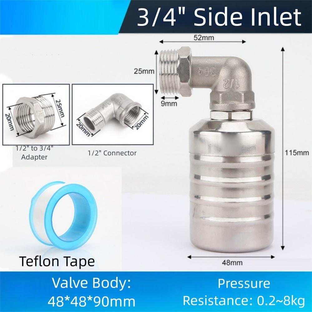 Stainless Steel Water Tank Shutoff Valve Waterproof Automatic Closing Valve  Kitchen