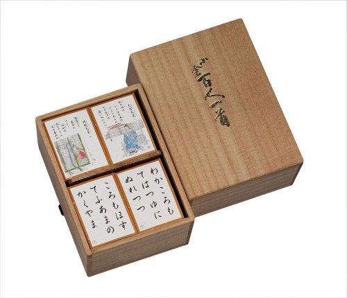 Ooishi Tengudo Ogura Hyakunin Isshu Shigure (Shigure) in a paulownia wood box
