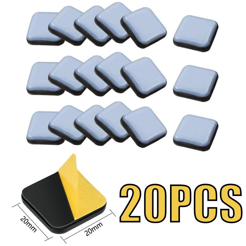 20 Pieces PTFE Square Floor Sliders/Movers, Foot & Home Furniture Sliders for Home Hardware and Household Furniture