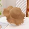 New straw hat women's summer beach hat seaside vacation visor sun protection versatile wave straw hat factory