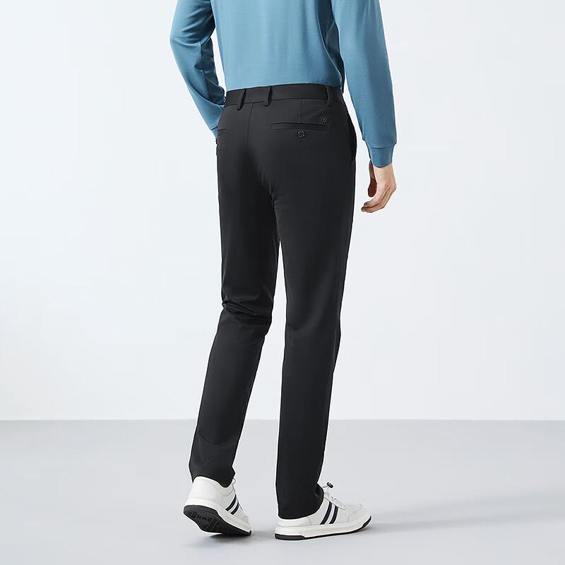 Septwolves Men's Silk Blend Straight-Leg Business Casual Pants