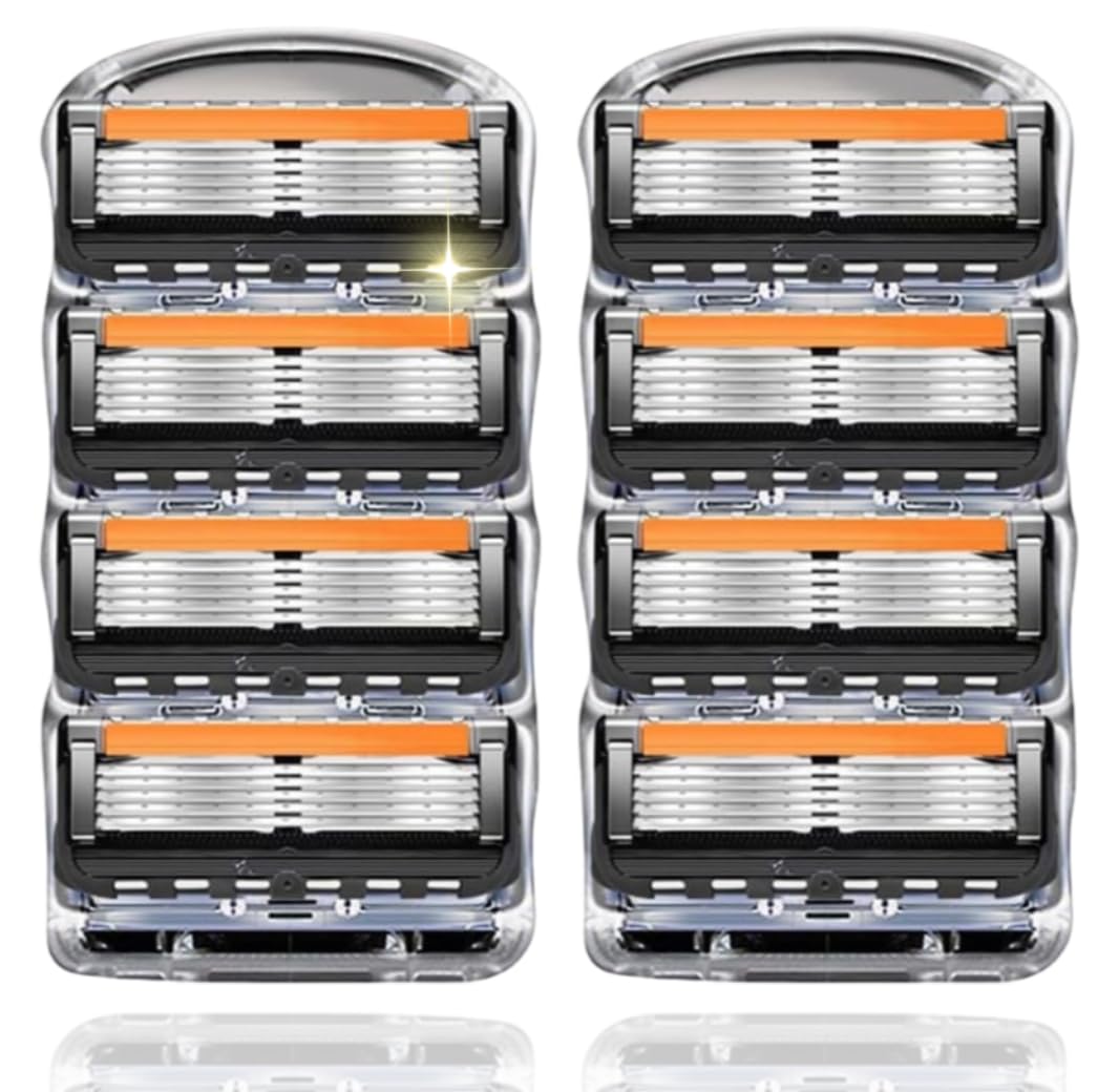 Gillette Compatible Replacement Manual Razor Blades Fusion/ProGlide Blades, 5-Blade (Black, 8-Pack) чёрный
