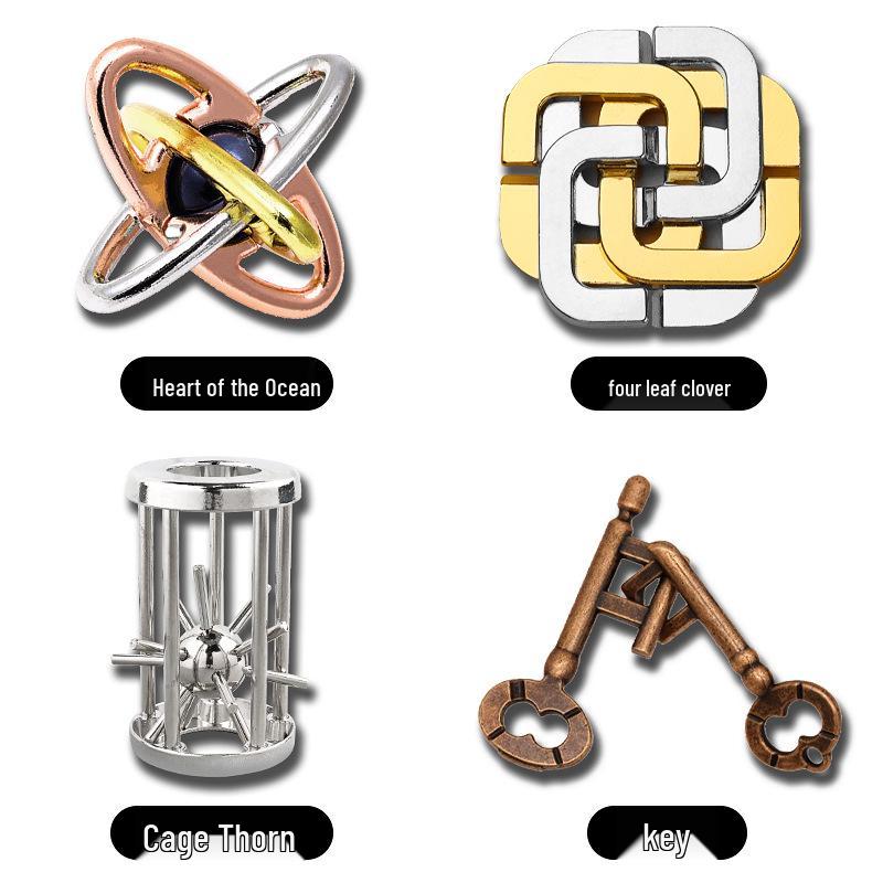 Children's Educational Metal Puzzle Set: Luban Lock, Nine Rings, and Kongming Lock Disentanglement Toys
