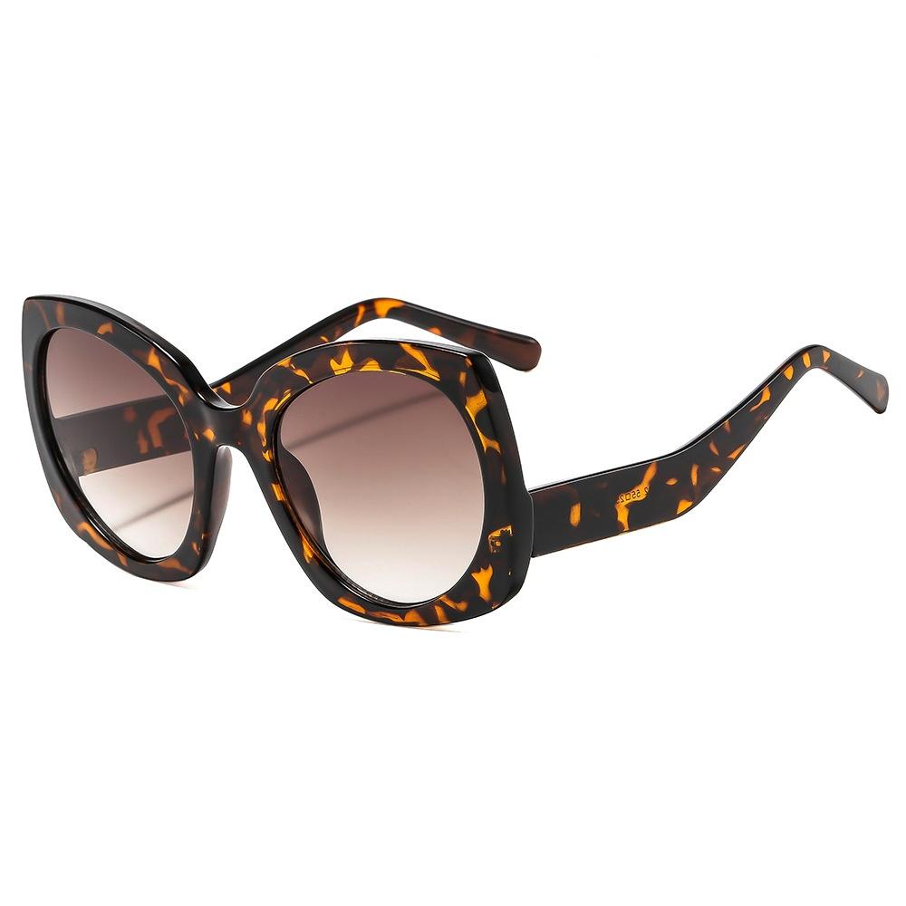 New Fashion Color Matching Casual Comfortable Trend Women Sunglasses Gradient Cat Eye Large Frame Personality Men Glasses UV400 as  picture