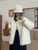 White duck down light rhombus grid down jacket women's gourd autumn and winter clothing new high-end large-size loose round neck jacket