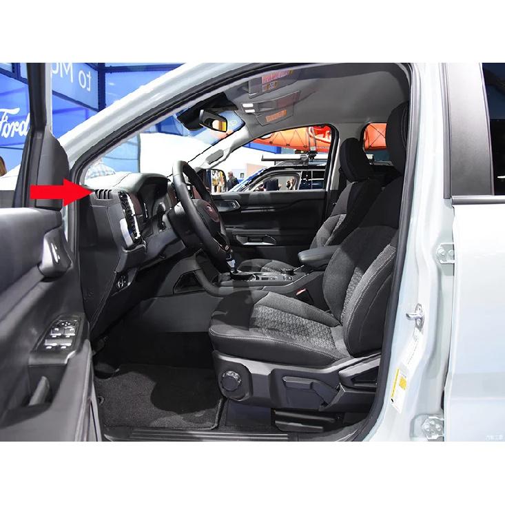 For Ford Ranger  2024 Carbon Fiber Style Upper Front Air Vent Outlet Cover Dashboard Trim Bezel Frame Molding Garnish