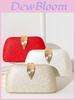 Vintage Pu Evening Clutch With Metal Leaf Cover For Formal Occasions