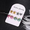 New Product, Temperament Popular Stud Earrings Symmetrical Starfish Shell Earrings, Colorful Ears