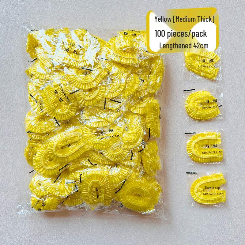 100-Pack Thick Disposable Shower Caps for Bathing & Hair Styling