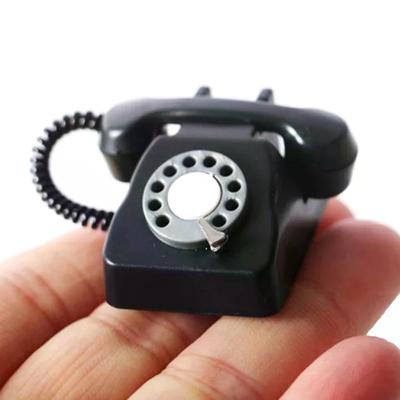 1/12 Dollhouse Miniature Plastic Telephone Classic Furniture Decor Kids Pretend Play House Toy Gift Accessories