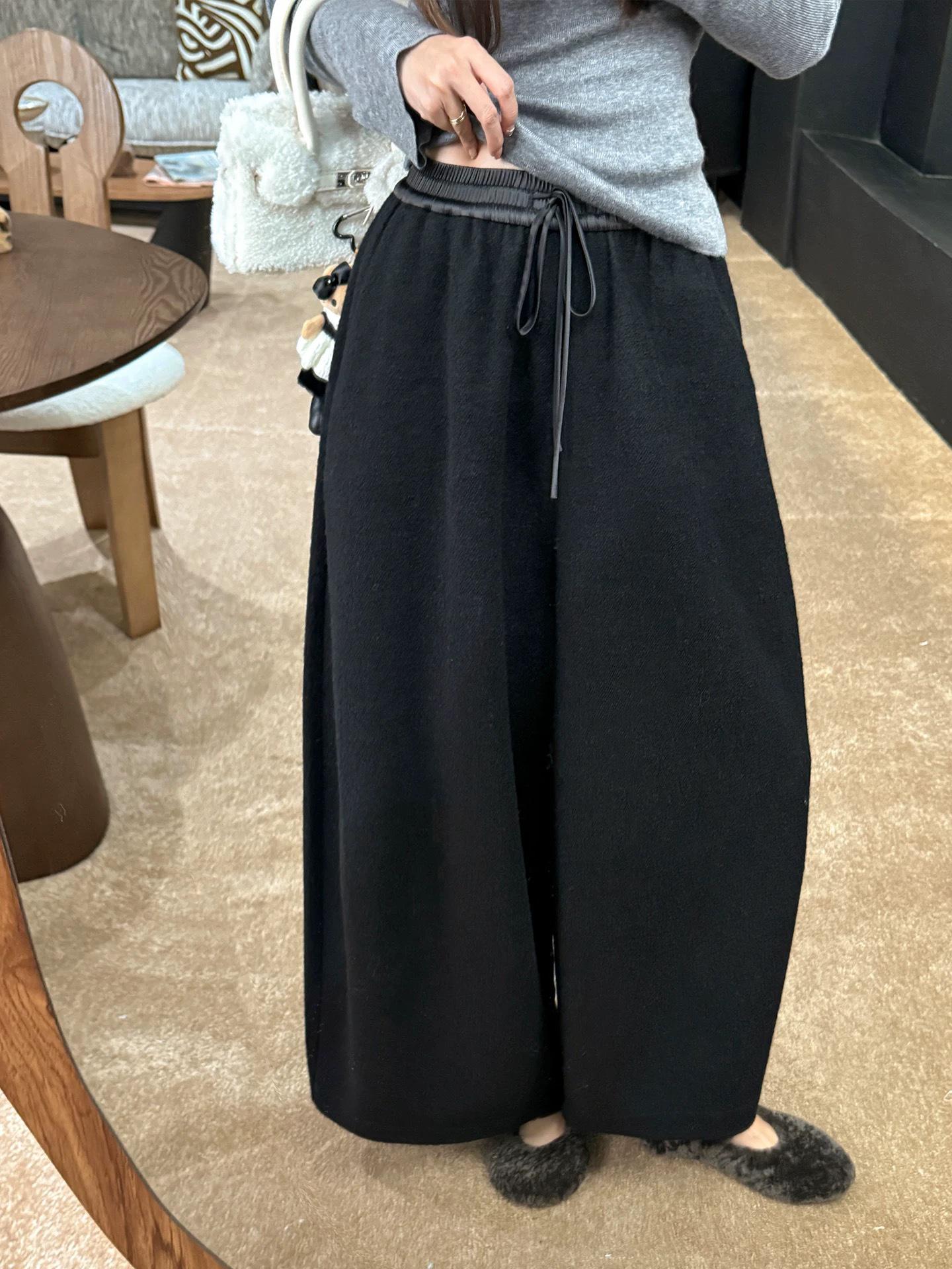 

2025 Autumn/Winter Women s Wide-Leg Cropped Balloon Pants - Pear Shape Friendly, Slimming, Versatile for Everyday Commute M (110-120 cm) темно-серого