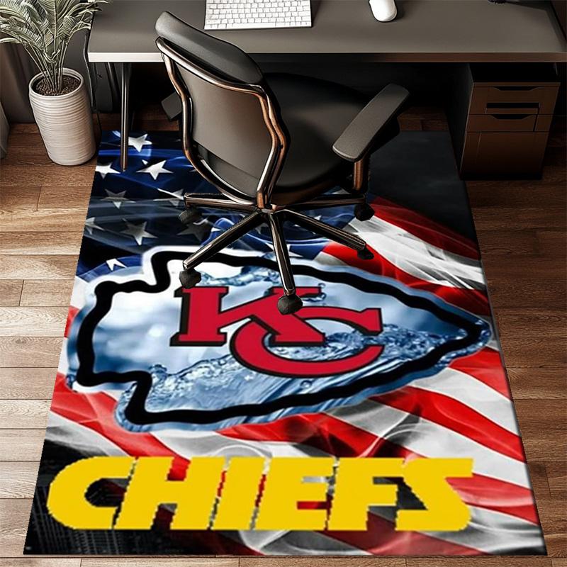 Kansas City Chiefs Football Rug Game Carpet, Floor Mat for Bedroom Living Room Entryway Rug, Home Decor Idea Gift for Christmas birthday