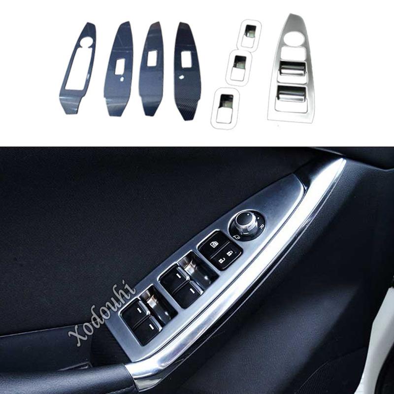 For Mazda CX-5 CX5 2012 2013 2014 2015 2016 Car Abs Door Window Glass Panel Armrest Lift Switch Button Trim Frame Molding 4PCs