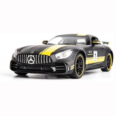 1/24 Ölçekli Benz AMG GTR Oyuncak Arabalar Model Araba, Çinko Alaşım Geri Çekin Oyuncak araba Ses ve Işık ile Çocuklar için Erkek Kız Hediye