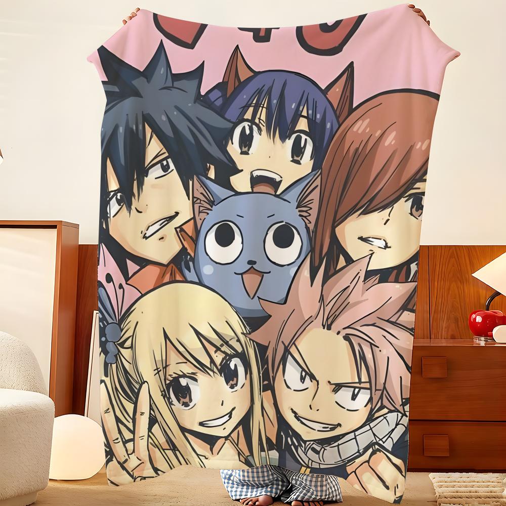 Anime F-Fairy T-Tail Throw Flannel Throw Blanket, Lightweight Cozy, Durable Washable cute Cool