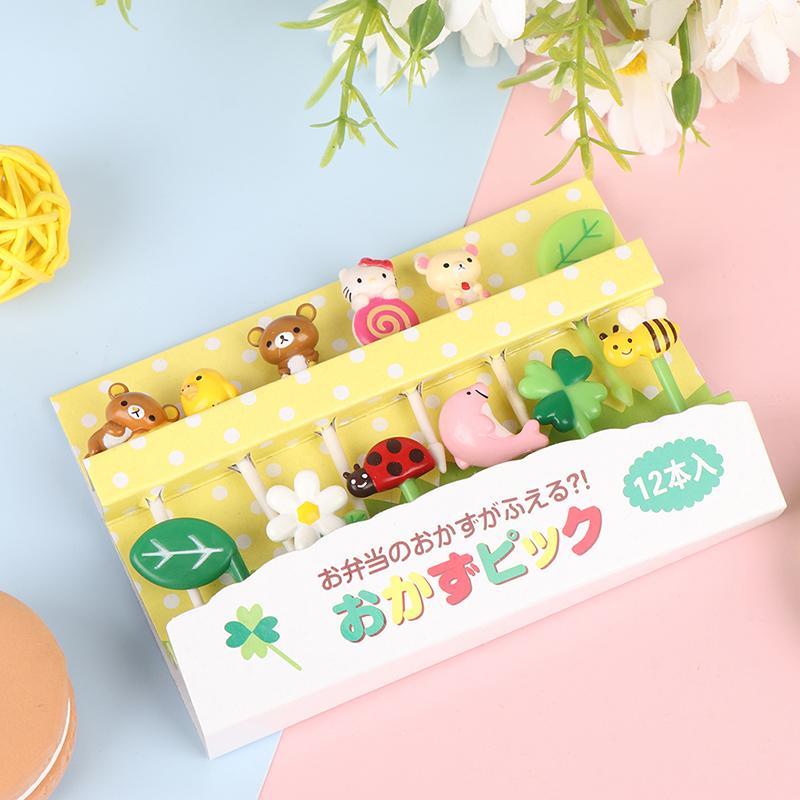 12Pcs Fruit Pick Toothpick Party Decoration Animal Cartoon Food Fruit Forks